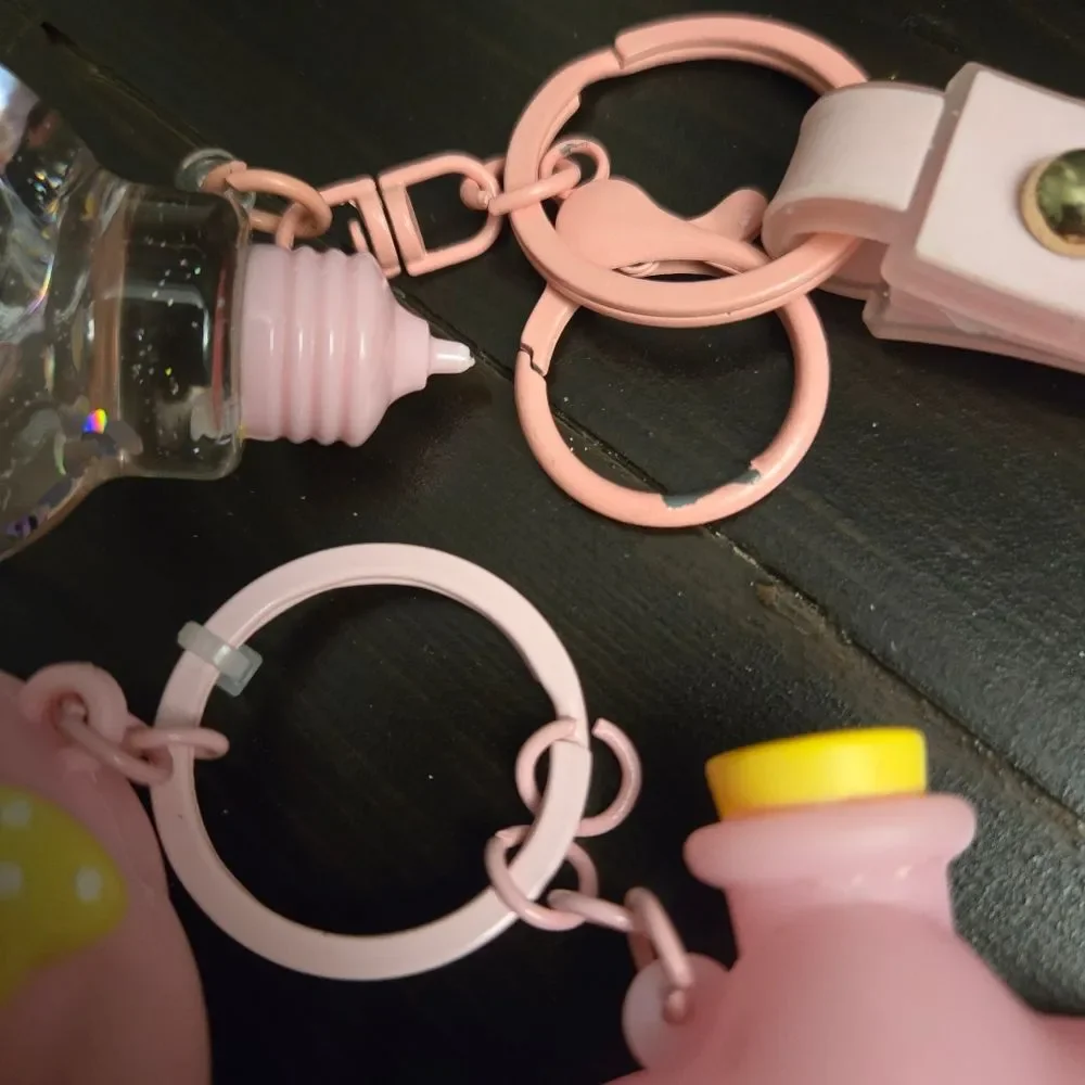 Sanrio My Melody Bundle Of 2 Pink Keychains Light Up And Globe
